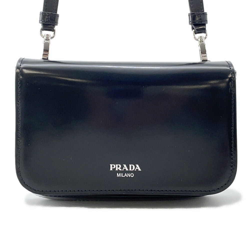 Prada handbag brushed leather black bag